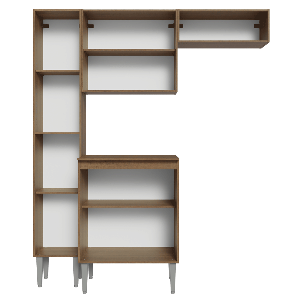 Cocina Compacta 156 cm Emilly Marrón/Negro 03