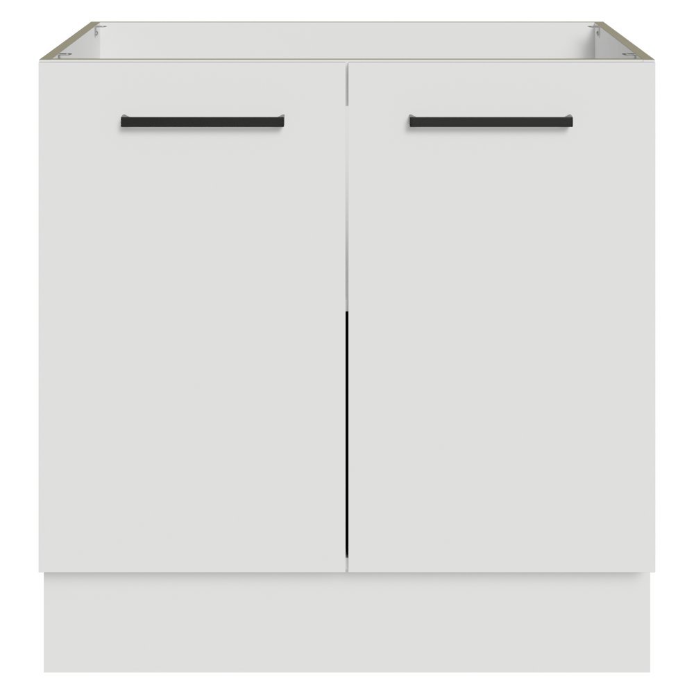 Bajo Mesada 80 cm 2 Puertas Sin Mesada Blanco Agata Madesa