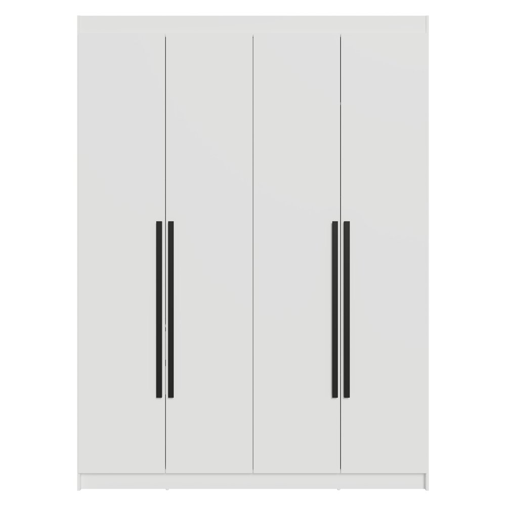 Placard Individual 4 Puertas Batientes Blanco/Blanco/Negro Venus Madesa