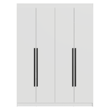 Placard Individual 4 Puertas Batientes Blanco/Blanco/Negro Venus Madesa