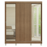 Placard Matrimonial con Patas 180 cm 3 Puertas con Espejos Reno Marrón