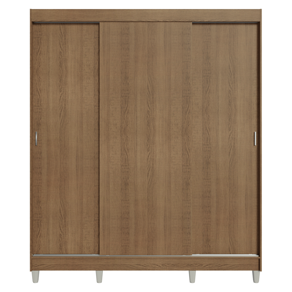 Placard Matrimonial con Patas 180 cm 3 Puertas Reno Marrón