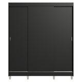 Placard Matrimonial con Patas 180 cm 3 Puertas Reno Negro