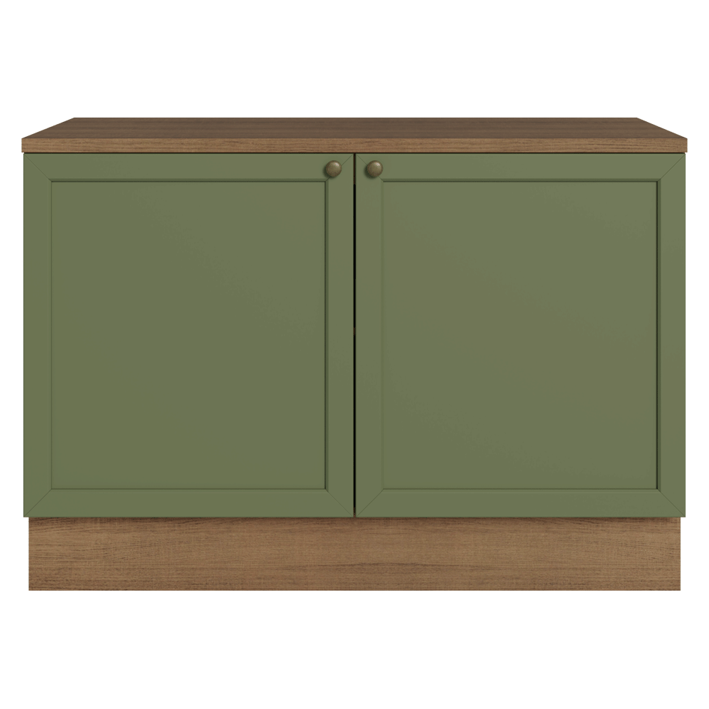 Bajo Mesada de Cocina 120 cm 2 Puertas Marrón/Verde Vik Madesa