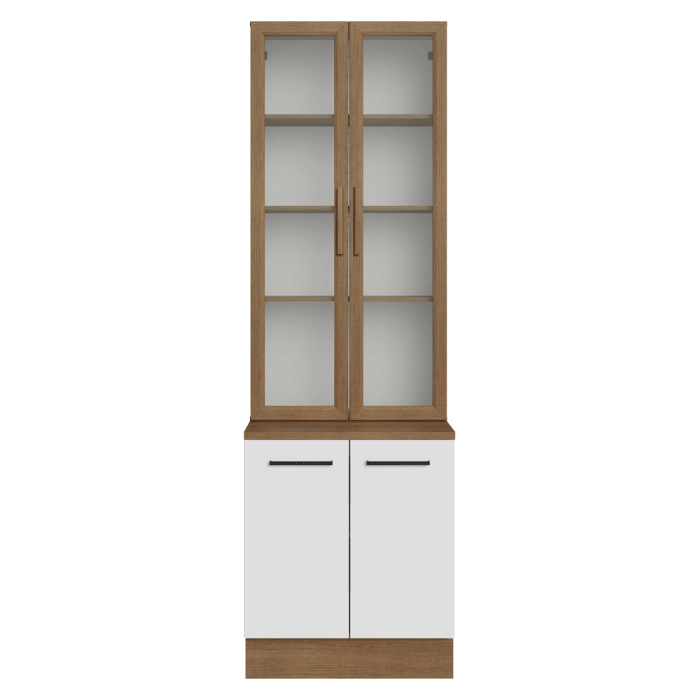 Kit Bajo Mesada + Cristalero 70cm Marrón/Blanco Agata Madesa 02