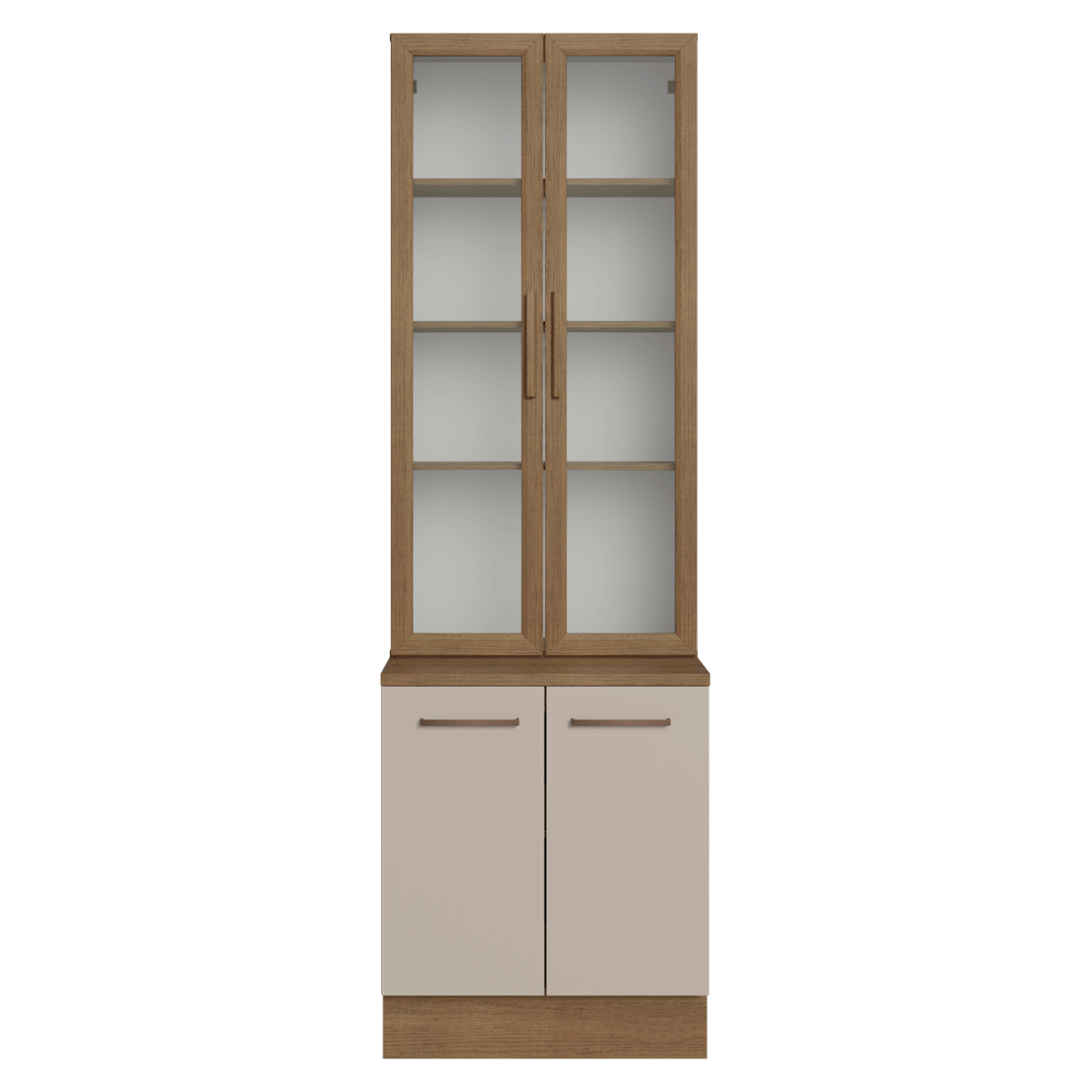 Kit Bajo Mesada + Cristalero 70cm Marrón/Crema Agata Madesa 02
