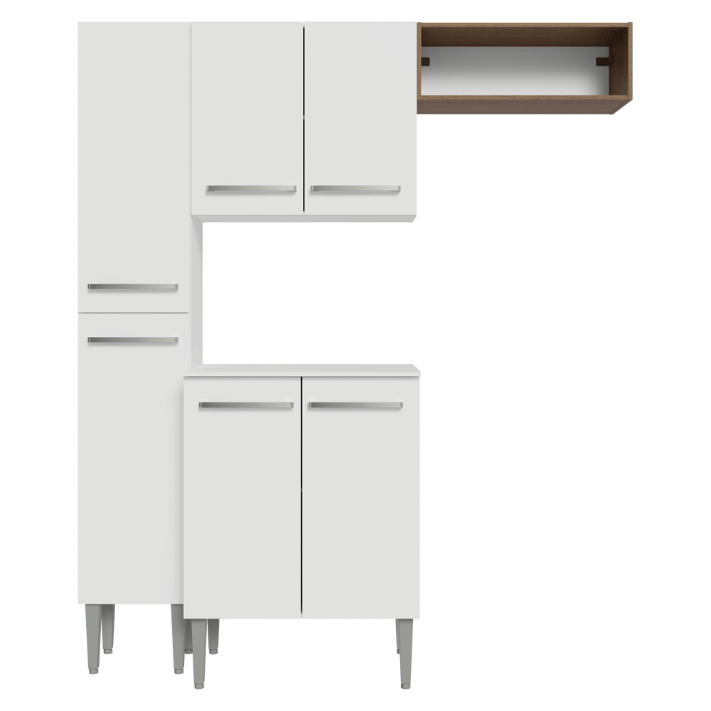 Cocina Compacta 156 cm Emilly Blanco/Marrón 01