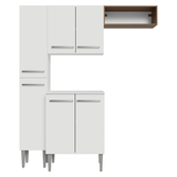Cocina Compacta 156 cm Emilly Blanco/Marrón 01