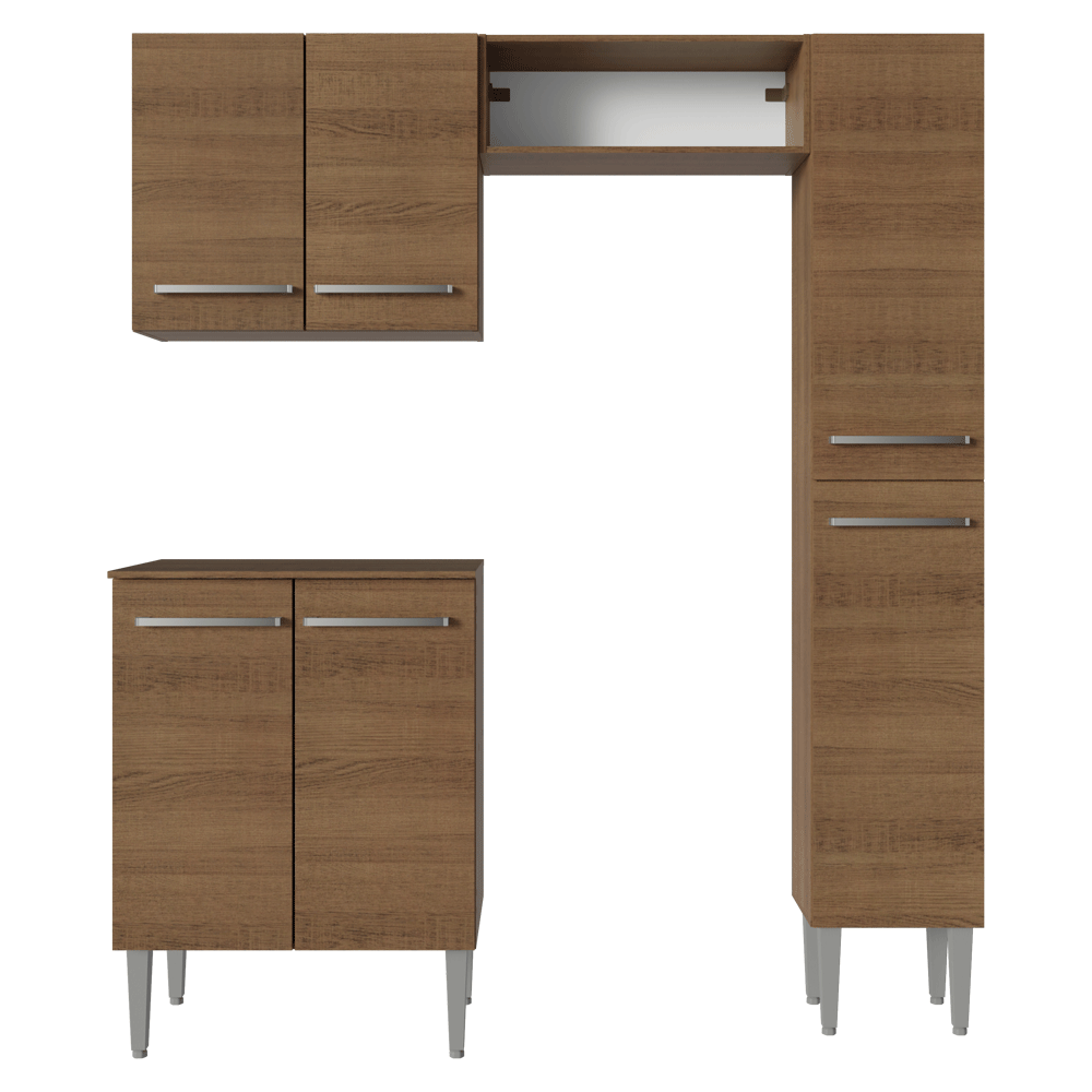 Cocina Compacta 156 cm Emilly Marrón 02