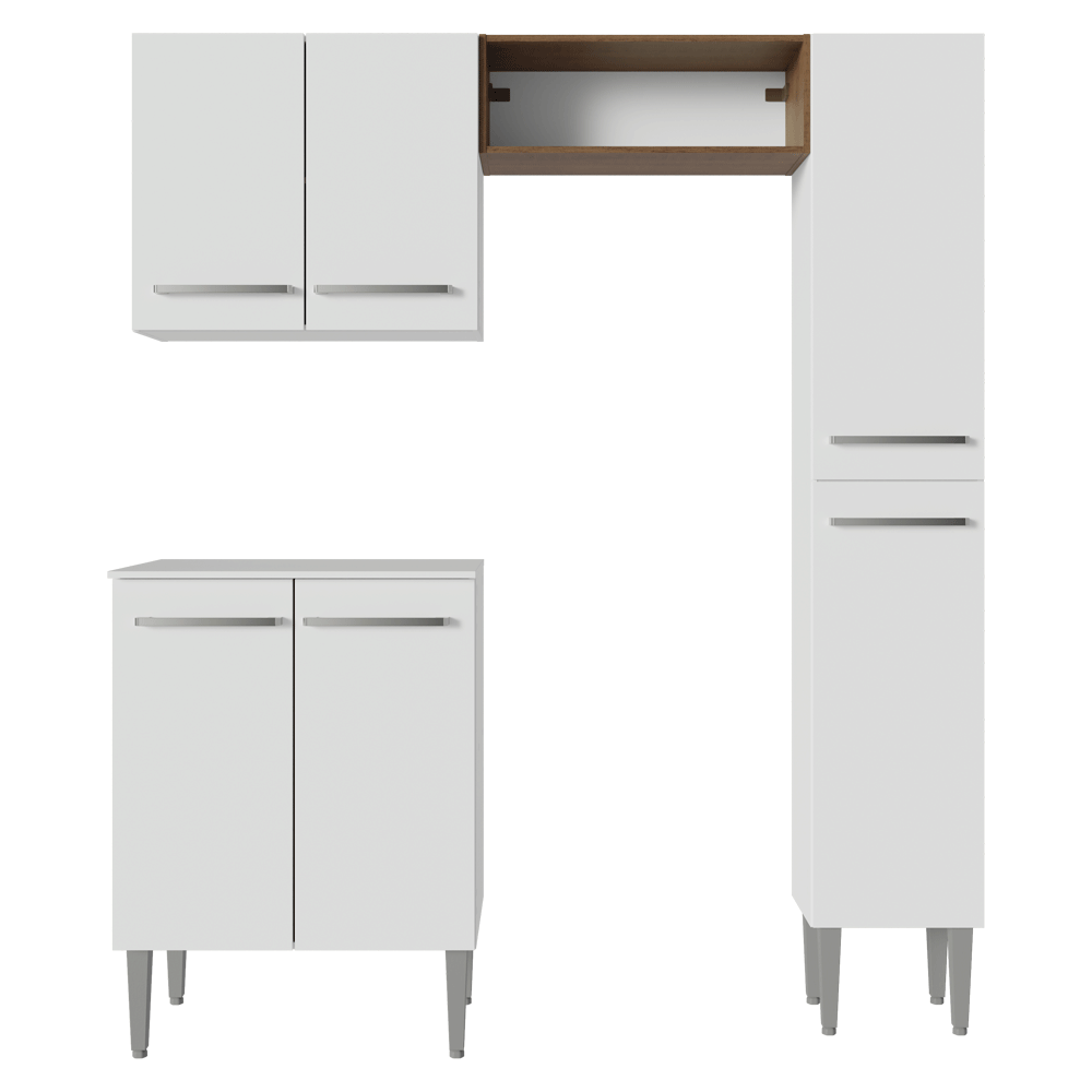 Cocina Compacta 156 cm Emilly Blanco/Marrón 02