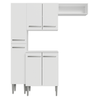 Cocina Compacta 156 cm 6 Puertas 1 Nicho Abierto Blanco Emilly Madesa