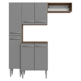 Cocina Compacta 156 cm Emilly Marrón/Gris 03