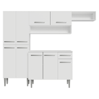 Cocina Compacta 229 cm 9 Puertas 1 Cajón Blanco Emilly Madesa