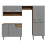 Cocina Compacta 229 cm Emilly Marrón/Gris 017
