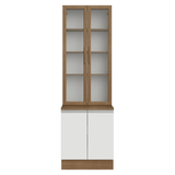 Kit Bajo Mesada + Cristalero 70cm Marrón/Blanco Glamy Madesa 02