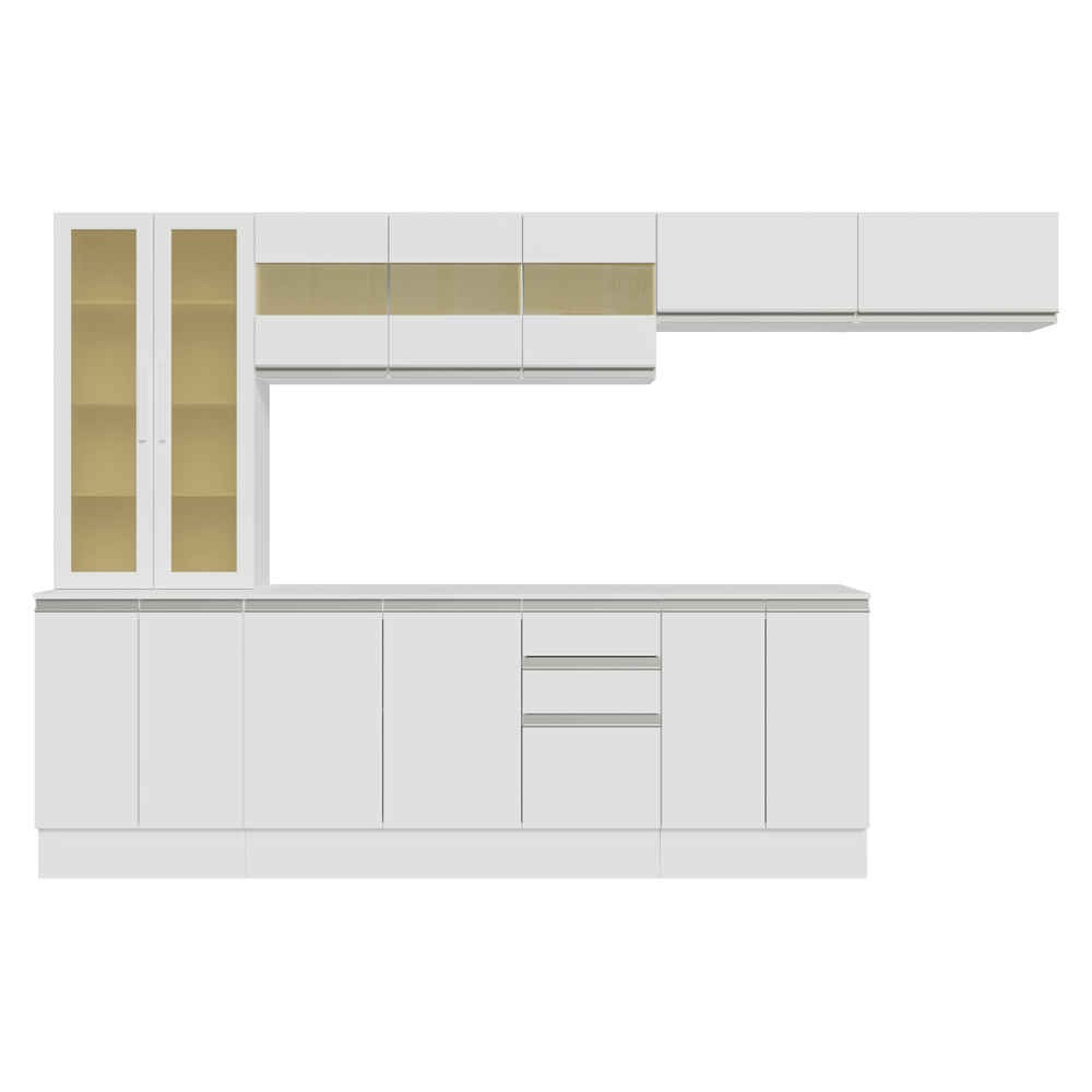 Combo Completo de Cocina 100% MDF 300 cm Blanco Smart Madesa 04