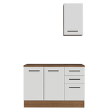 Vanitory 120cm 3 Puertas 3 Cajones Marrón/Blanco Agata 01