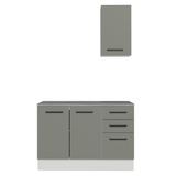 Vanitory 120cm 3 Puertas 3 Cajones Blanco/Gris Agata 01