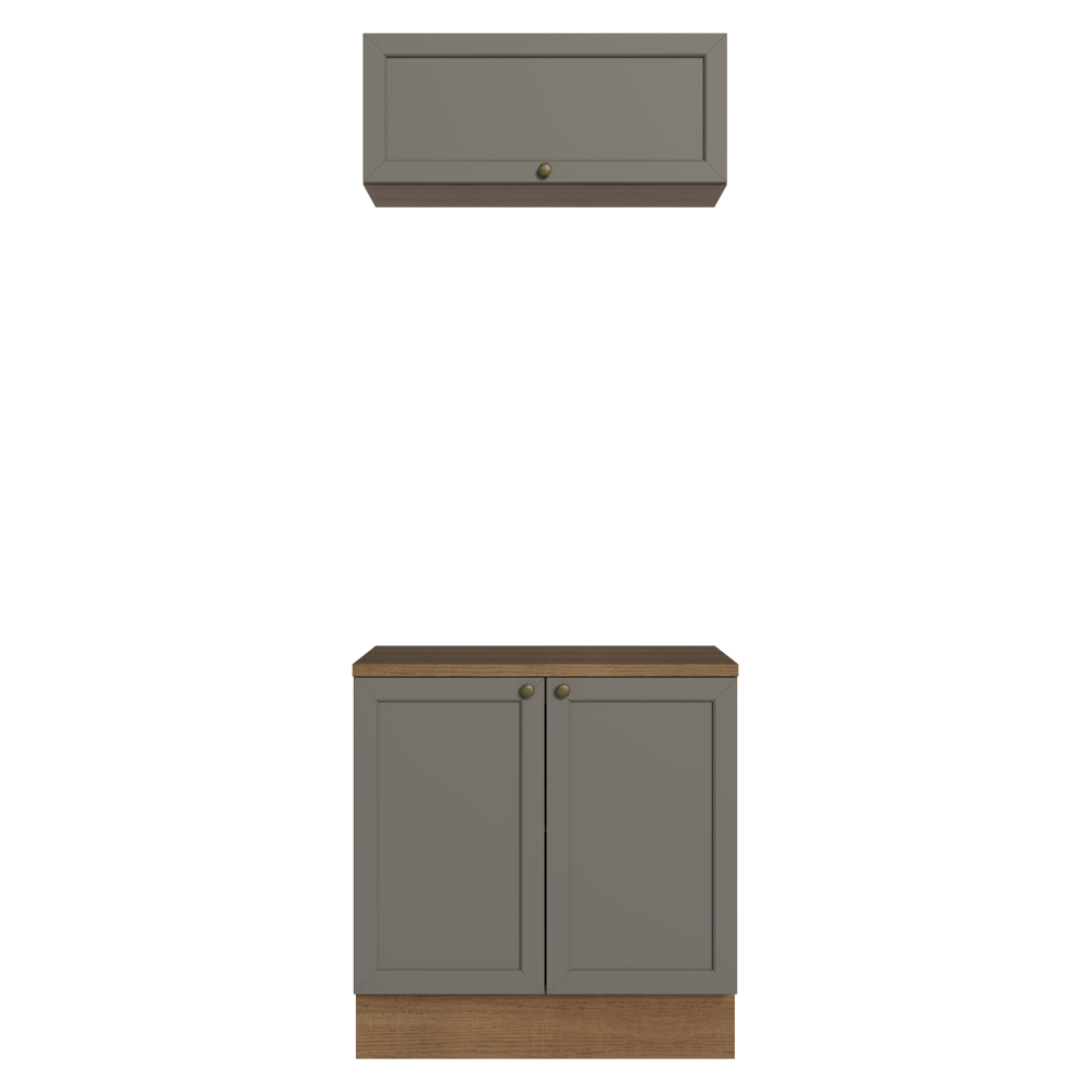 Vanitory 80cm 3 puertas Marrón/Gris Vik 02