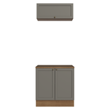 Vanitory 80cm 3 puertas Marrón/Gris Vik 02