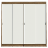 Conjunto 2 Placares 4 Puertas Corredizas Marrón/Blanco Tokio Madesa