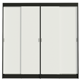 Conjunto 2 Placares 4 Puertas Corredizas Negro/Blanco Tokio Madesa