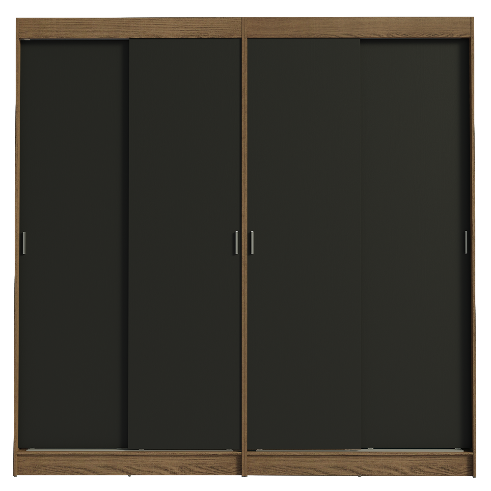 Conjunto 2 Placares 4 Puertas Corredizas Marrón/Negro Tokio Madesa