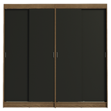 Conjunto 2 Placares 4 Puertas Corredizas Marrón/Negro Tokio Madesa