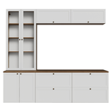 Centros de Entretenimiento con Rack + Cristaleiro 230 cm Marrón/Blanco Vik Madesa 01