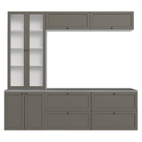 Centros de Entretenimiento con Rack + Cristaleiro 230 cm Blanco/Gris Vik Madesa 01