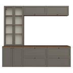 Centro de Entretenimiento con Rack Cristalero y Repisas 230 cm Marrón/Gris Vik Madesa