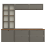 Centros de Entretenimiento con Rack + Cristaleiro 230 cm Marrón/Gris Vik Madesa 01