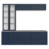 Centros de Entretenimiento con Rack + Cristaleiro 230 cm Blanco/Azul Vik Madesa 01