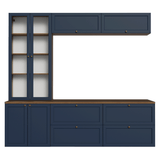 Centros de Entretenimiento con Rack + Cristaleiro 230 cm Marrón/Azul Vik Madesa 01