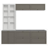 Centros de Entretenimiento con Rack + Cristaleiro 230 cm Blanco/Gris/Blanco Vik Madesa 01
