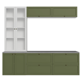 Centros de Entretenimiento con Rack + Cristaleiro 230 cm Blanco/Verde/Blanco Vik Madesa 01