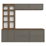 Centros de Entretenimiento con Rack + Cristaleiro 230 cm Marrón/Gris/Marrón Vik Madesa 02