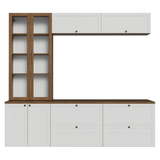 Centros de Entretenimiento con Rack + Cristaleiro 230 cm Marrón/Blanco/Marrón Vik Madesa 02