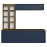 Centros de Entretenimiento con Rack + Cristaleiro 230 cm Marrón/Azul/Marrón Vik Madesa 02