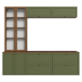 Centros de Entretenimiento con Rack + Cristaleiro 230 cm Marrón/Verde/Marrón Vik Madesa 02