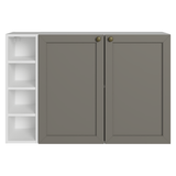 Aparador Vajillero con Bodega para botellas 100cm 2 Puertas Blanco/Gris Vik 16