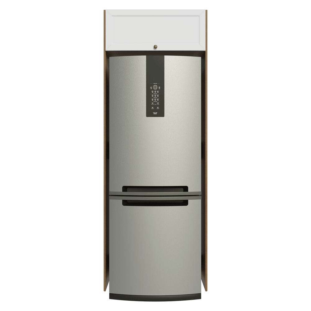 Mueble para Heladera 1 Puerta Rebatible Marrón/Blanco Vik Madesa