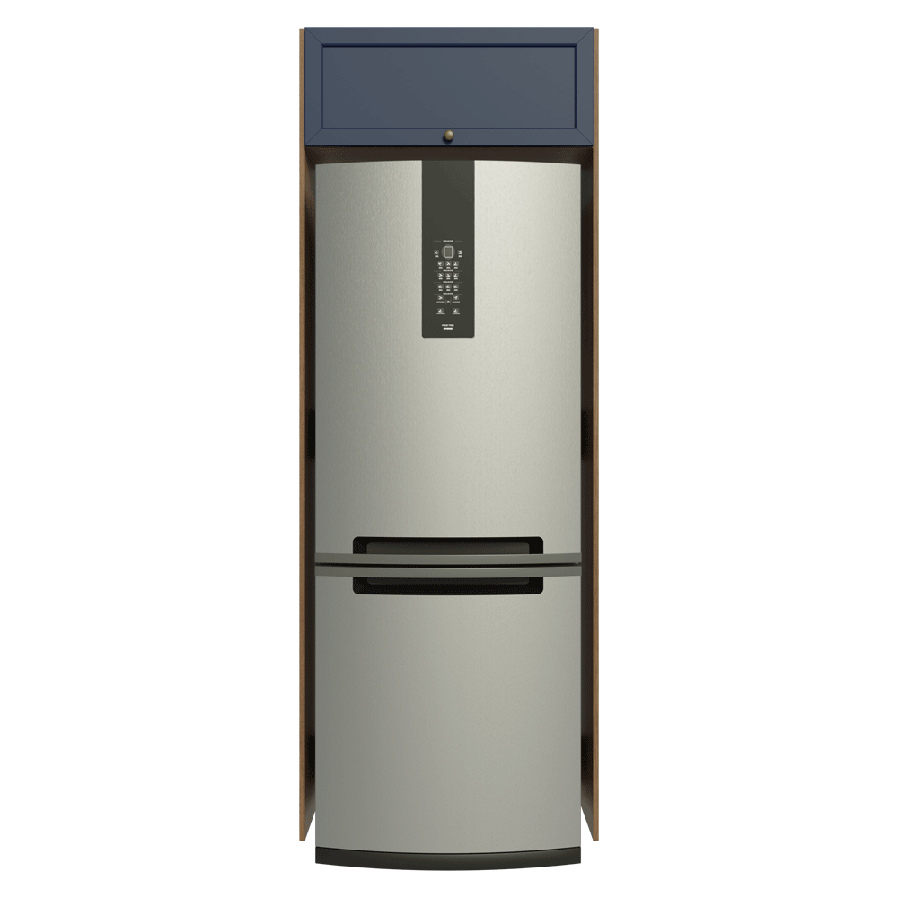 Mueble para Heladera 1 Puerta Rebatible Marrón/Azul Vik Madesa