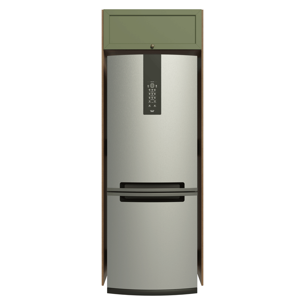 Mueble para Heladera 1 Puerta Rebatible Marrón/Verde Vik Madesa