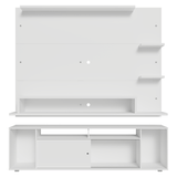 Rack con Panel para TV hasta 60 Pulgadas 180 cm Blanco Cancun Madesa