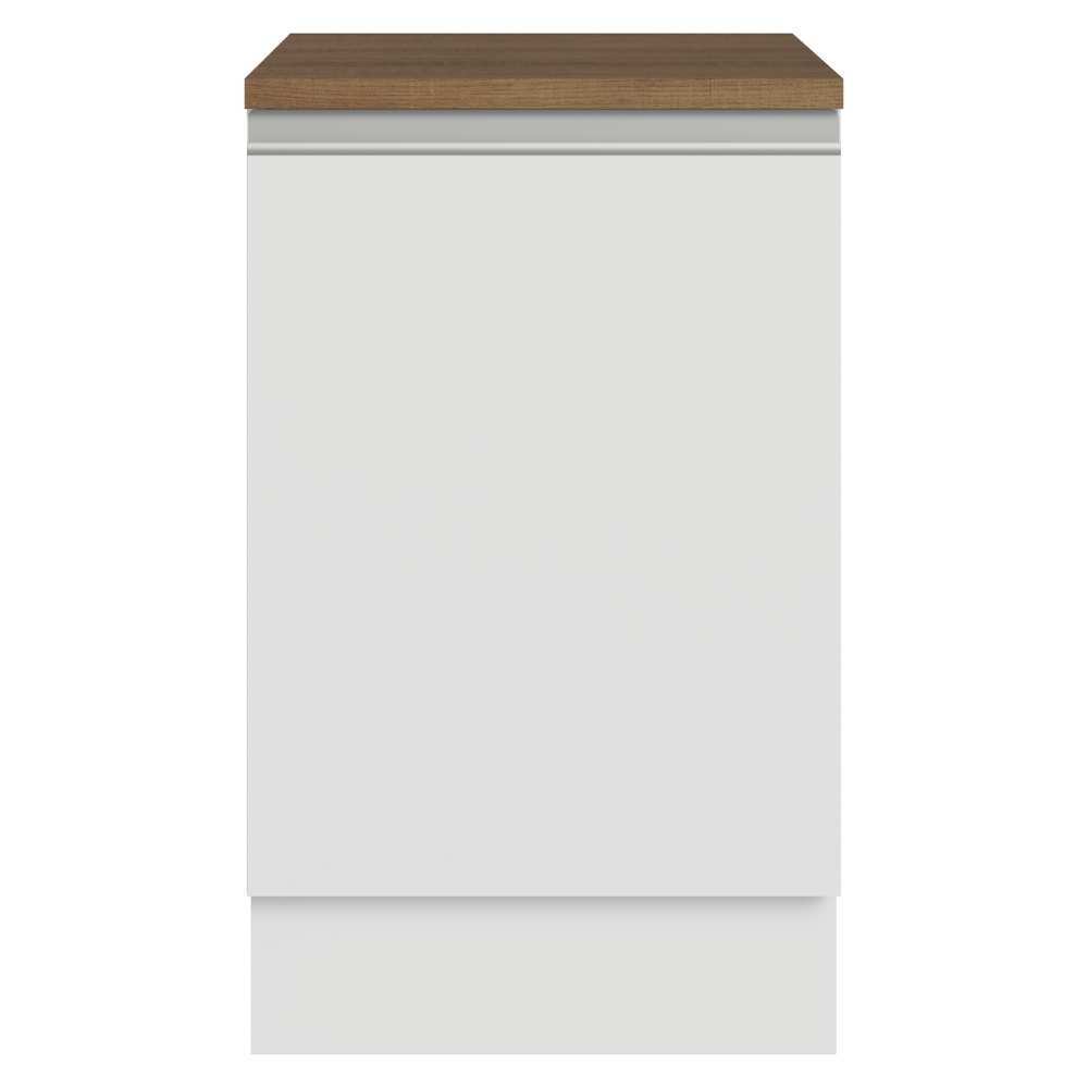 Bajo Mesada 50x60cm 1 Puerta (con mesada) Blanco/Marrón Glamy
