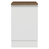 Bajo Mesada 50x60cm 1 Puerta (con mesada) Blanco/Marrón Glamy