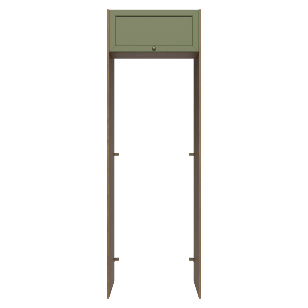 Mueble para empotrar Heladera 73 cm 1 Puerta Abatible Marrón/Verde Vik Madesa