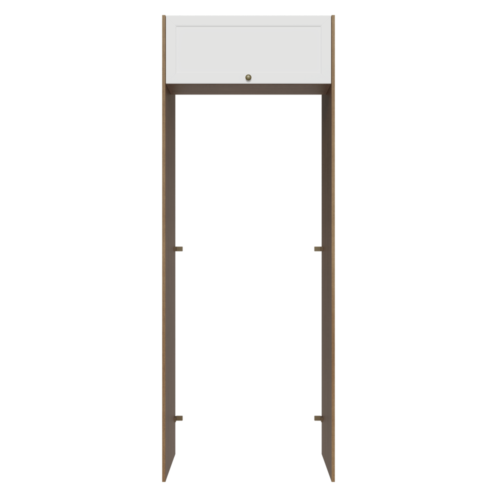 Mueble para empotrar Heladera 83 cm 1 Puerta Rebatible Marrón/Blanco Vik Madesa