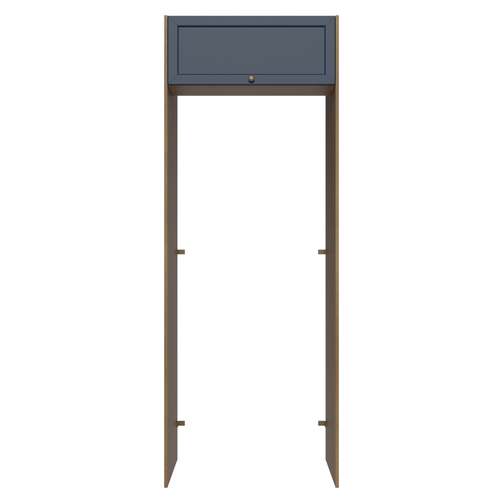 Mueble para empotrar Heladera 83 cm 1 Puerta Rebatible Marrón/Azul Vik Madesa